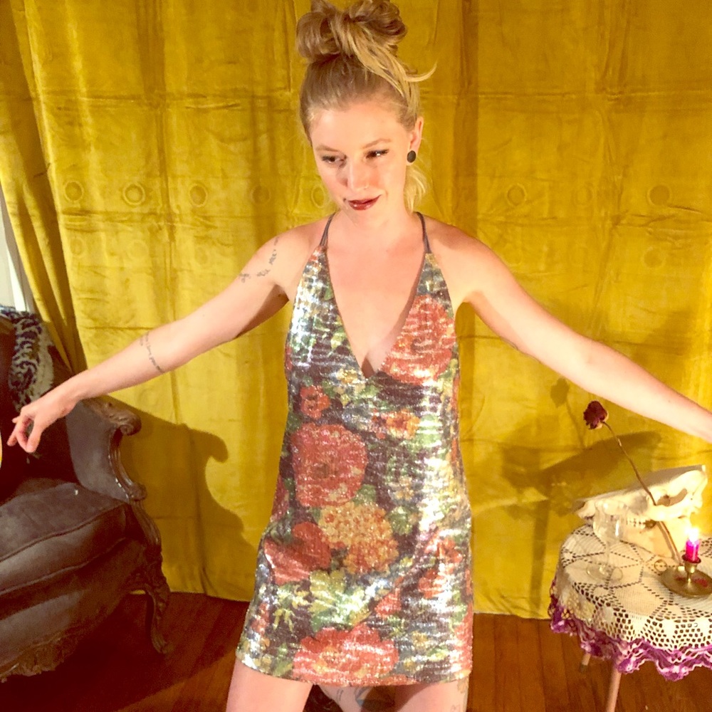 Free people shiny sequined dress